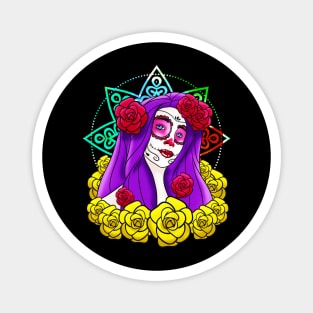 Sugar Skull Sexy Lady Day of the Dead Halloween Magnet